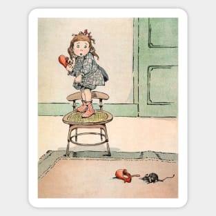 Little Miss Fair and the Mouse by Kate Fricero Sticker